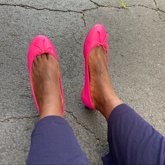 J. Crew Shoes - J. Crew Hot Pink Round Toe All Leather Flats!